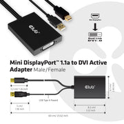 CLUB3D cac-1130 0,6 m MiniDP/USB-A DVI-D Svart