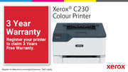 Xerox C230 A4 22 ppm trådlös dubbelsidig skrivare PS3 PCL5e6 2 magasin Totalt 251 ark