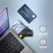 Axagon CRE-SMP2A USB Smart card & SD/microSD/SIM PocketReader läsare smarta kort