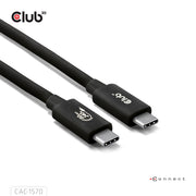 CLUB3D CAC-1570 USB-kablar USB4 Gen 2x2 1,2 m USB C 80 Gbit/s 240 W Svart
