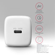 Axagon ACU-PD30W wall charger 1x QC3.0/AFC/FCP/PD type-C 30W white Mobiltelefon