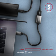 Axagon RUCM-AFAC kabelomvandlare (hane/hona) USB C USB A Grå