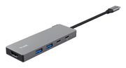 Trust 26062 gränssnittshubbar USB Type-C Grå