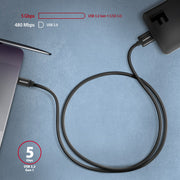 Axagon BUMM3-CM10AB USB-kablar USB 3.2 Gen 1 (3.1 Gen 1) 1 m Micro-USB B USB C 5
