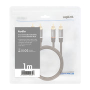 LogiLink CA1202 ljudkabel 1 m 2 x RCA Svart