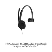 HP Poly Mission 415 trådat USB-monoheadset Classic (bulk)
