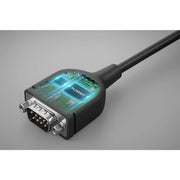 Manhattan 154499 seriella kablar Svart 1 m USB Type-C DB-9