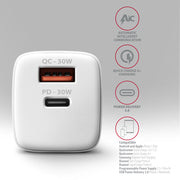 Axagon ACU-PQ30W Ladegerät QC3.0.4.0/AFC/FCP/PPS/Apple+ PD USB-C 30W