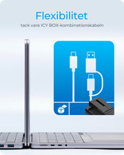 ICY BOX IB-2914MSCL-C31 USB 3.2 Gen 2 (3.1 Gen 2) Type-C Svart