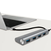LogiLink UA0309 gränssnittshubbar USB 3.2 Gen 1 (3.1 Gen 1) Type-C 5000 Mbit/s Grå