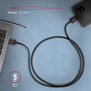Axagon BUMM3-AM10AB USB-kablar USB 3.2 Gen 1 (3.1 Gen 1) 1 m Micro-USB B USB A 5