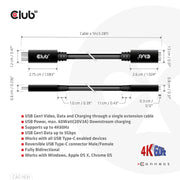 CLUB3D CAC-1531 USB-kablar 1 m USB C 2 x USB C 5 Gbit/s 60 W Svart