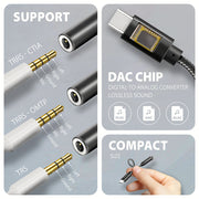 Axagon ADA-HC ljudkabel 0,1 m 3,5mm USB Type-C Svart