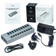 i-tec U3CHARGEHUB10 mobilladdare Universal Grå AC Snabb laddning inomhus