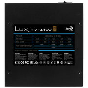 Aerocool LUX 550W strömförsörjningsenheter 20+4 pin ATX Svart