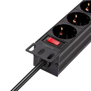 LogiLink PDU4B01 grenuttag 4 AC-utgångar 1U Svart