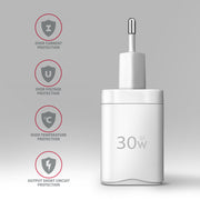 Axagon ACU-PD30W wall charger 1x QC3.0/AFC/FCP/PD type-C 30W white Mobiltelefon
