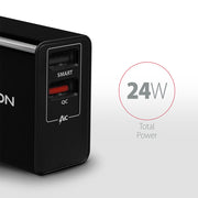Axagon ACU-QS24 mobilladdare Smartphone Svart AC Snabb laddning inomhus