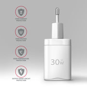 Axagon ACU-PQ30W Ladegerät QC3.0.4.0/AFC/FCP/PPS/Apple+ PD USB-C 30W