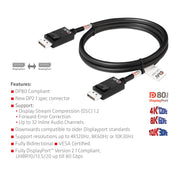 CLUB3D CAC-1091 DisplayPort-kabel 1,2 m Svart