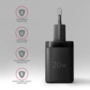 Axagon ACU-PQ20 wall charger QC3.0/AFC/FCP+ PD type-C 20 W