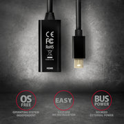 Axagon RVDM-HI14N videokabeladapter 0,15 m Mini DisplayPort HDMI Svart