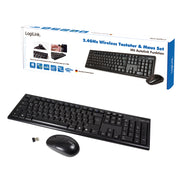 LogiLink ID0104 tangentbord Mus inkluderad Kontor RF Trådlös QWERTZ Svart