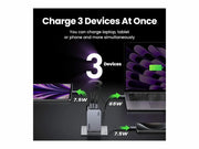 Ugreen Nexode Pro EU 3-Port GaN PD Fast Charger With USB-C Cable Universal Svart