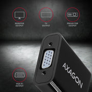Axagon RVH-VGAN videokabeladapter 0,15 m HDMI Typ A (standard) VGA (D-Sub) Svart