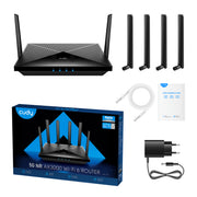 Cudy P5 trådlös router Gigabit Ethernet Dual-band (2,4 GHz / 5 GHz) 5G Svart