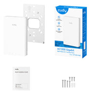 Cudy AC1200 Gigabit Wall-Plate Access Point 1167 Mbit/s Vit Strömförsörjning via