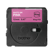 Brother BTAG-P35 etikett-tejp Vitt på rosa