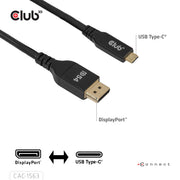 CLUB3D CAC-1563 videokabeladapter 2 m USB Type-C DisplayPort Svart