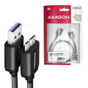 Axagon BUMM3-AM10AB USB-kablar USB 3.2 Gen 1 (3.1 Gen 1) 1 m Micro-USB B USB A 5