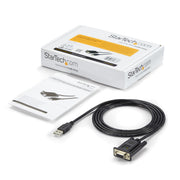 StarTech.com USB till nollmodem RS232 DB9 seriell DCE-kabeladapter med 1 port och