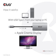 CLUB3D CAC-1510-A videokabeladapter 0,25 m USB Type-C DVI-D Grå
