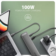 Axagon HMC-10HLS dockningsstationer för bärbara datorer Kabel USB 3.2 Gen 1 (3.1 Gen