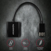 Axagon RVD-VGN videokabeladapter 0,15 m DisplayPort VGA (D-Sub) Svart