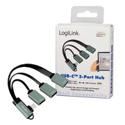 LogiLink UA0361 gränssnittshubbar USB 3.2 Gen 1 (3.1 Gen 1) Type-C 5000 Mbit/s Silver