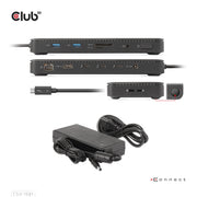 CLUB3D CSV-1581 dockningsstationer för bärbara datorer Dockning Thunderbolt 4 Svart
