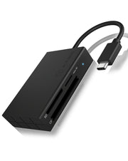 ICY BOX IB-CR401-C3 kortläsare USB 3.2 Gen 1 (3.1 Gen 1) Type-C Svart