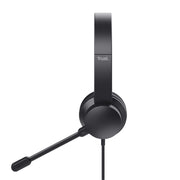 Trust HS-260 Headset Kabel Hals-band Kontor/callcenter USB Type-A Svart