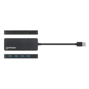 Manhattan 164900 gränssnittshubbar USB 3.2 Gen 1 (3.1 Gen 1) Type-A 5000 Mbit/s Svart