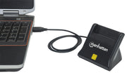 Manhattan 102025 läsare smarta kort inomhus USB USB 2.0 Svart