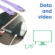 CLUB3D CAC-3004 USB-kablar USB4 Gen 2x2 2 m USB C 20 Gbit/s 240 W Lila