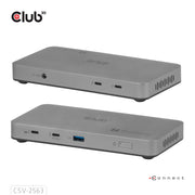 CLUB3D CSV-2563 dockningsstationer för bärbara datorer Thunderbolt 5 Silver