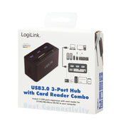 LogiLink CR0042 dockningsstationer för bärbara datorer Kabel USB 3.2 Gen 1 (3.1 Gen