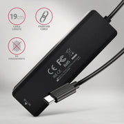 Axagon HUE-C2C gränssnittshubbar USB 3.2 Gen 1 (3.1 Gen 1) Type-C 5000 Mbit/s Svart