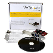 StarTech.com PCI Express USB 3.0-kort med 3 portar + Gigabit Ethernet