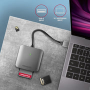 Axagon CRE-S3 External card reader USB-A 3.2 Gen 1 3-slot & lun SD/microSD/CF